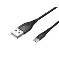 Кабел/преходник Natec USB-C(M) -> USB-A (M) 2.0 cable 1m. Black LED nylon